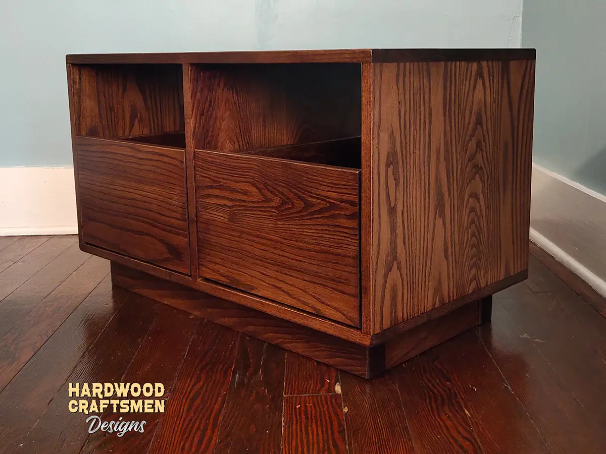 Dovetail 2 x 2 Record Player Stand, 2 Drawer, Vinyl Cabinet with Equipment Shelf - Image 12
