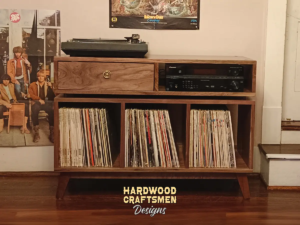 hardwood-record-cabinet-with-drawers-walnut-vinyl-storage-solid-wood-media-stand