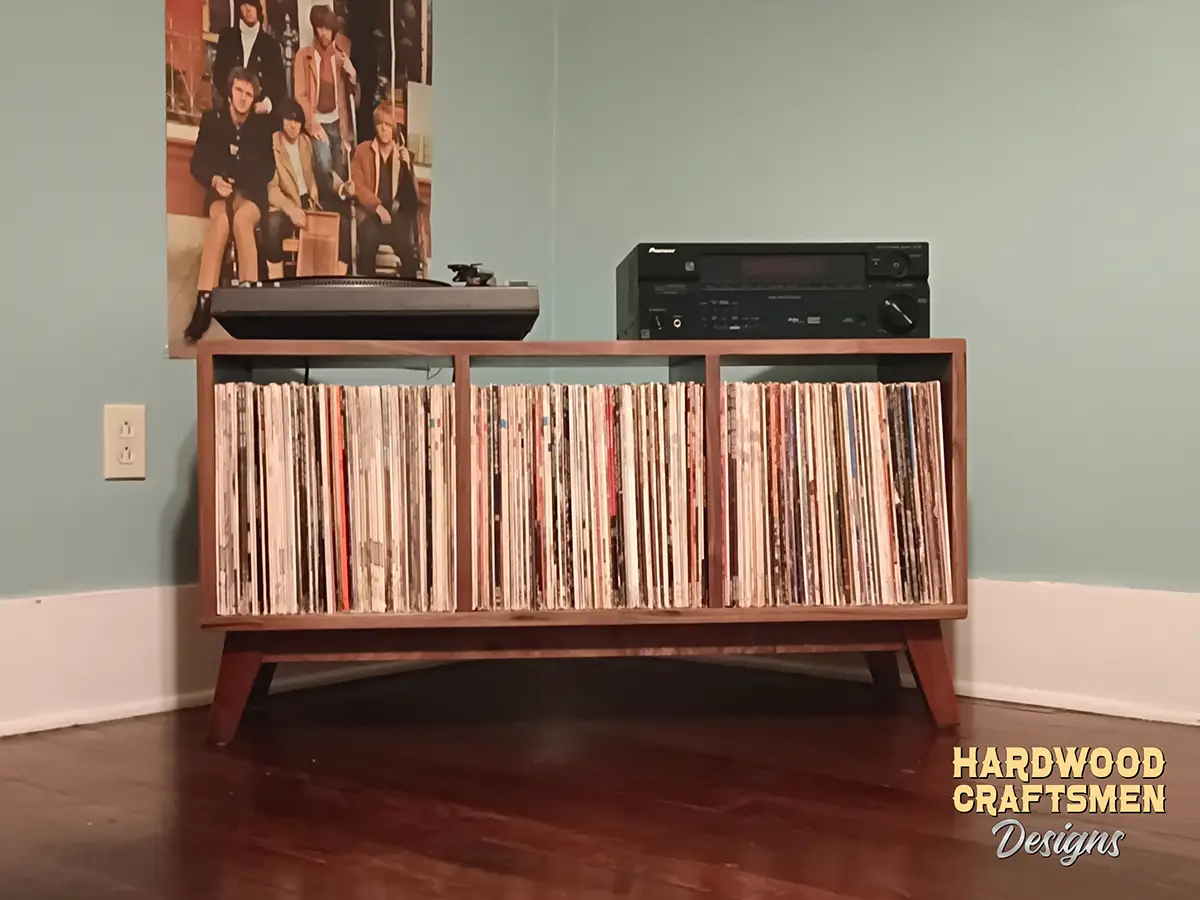 Record Cabinet Maple Wood, Medium Size Vinyl Storage, Record Player Stand Hand-Built with 100% Solid Hardwood Holds Up To180 Albums - Image 8