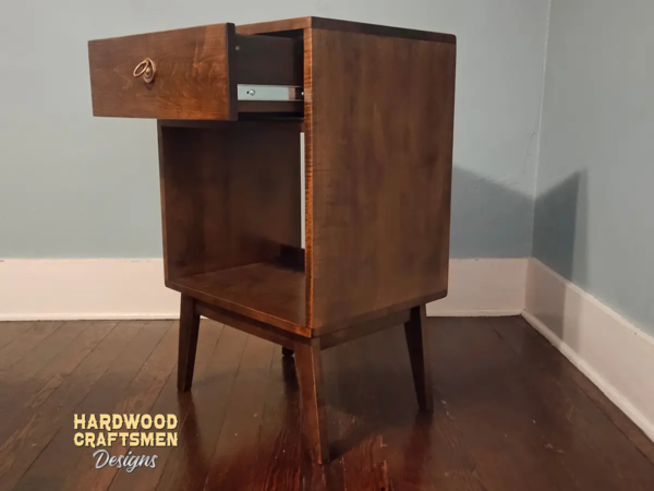 1 box vinyl record player stand stereo cabinet drawer opened image