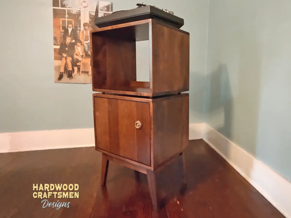 Record Player Stand Wood Doors - Image 3