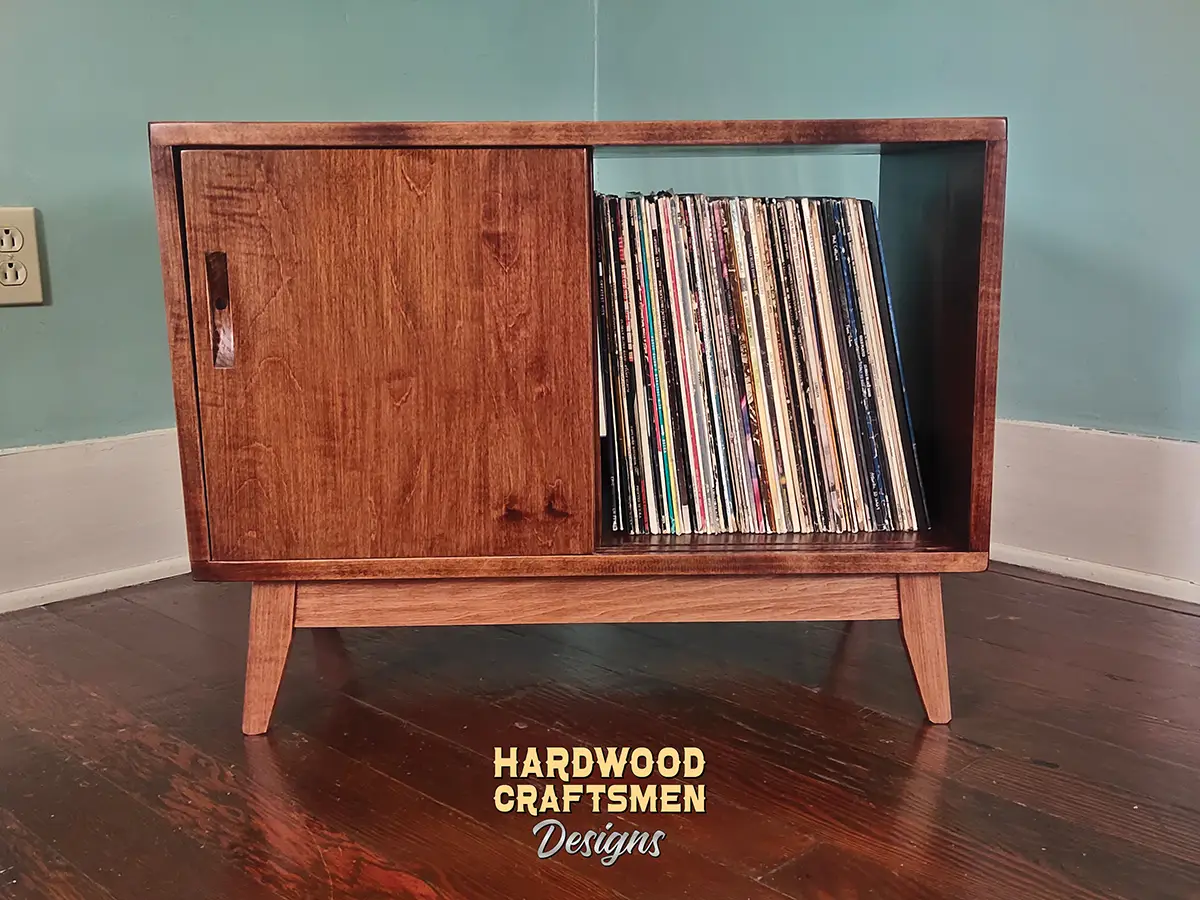 Solid Maple Record Storage Cabinet, Tall Record Player Stand, Narrow Vinyl Storage Holds About 180 Albums Built with Solid Wood - Image 7