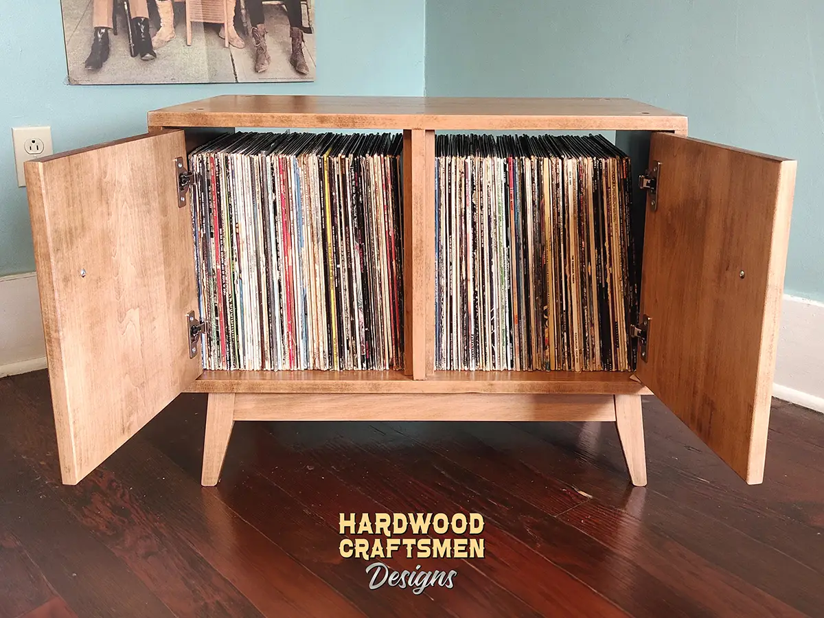 Media Cabinet with Storage, Media Console with Doors, Solid Walnut Vinyl Record Storage Cabinet Holds Up To 270 Albums - Image 13