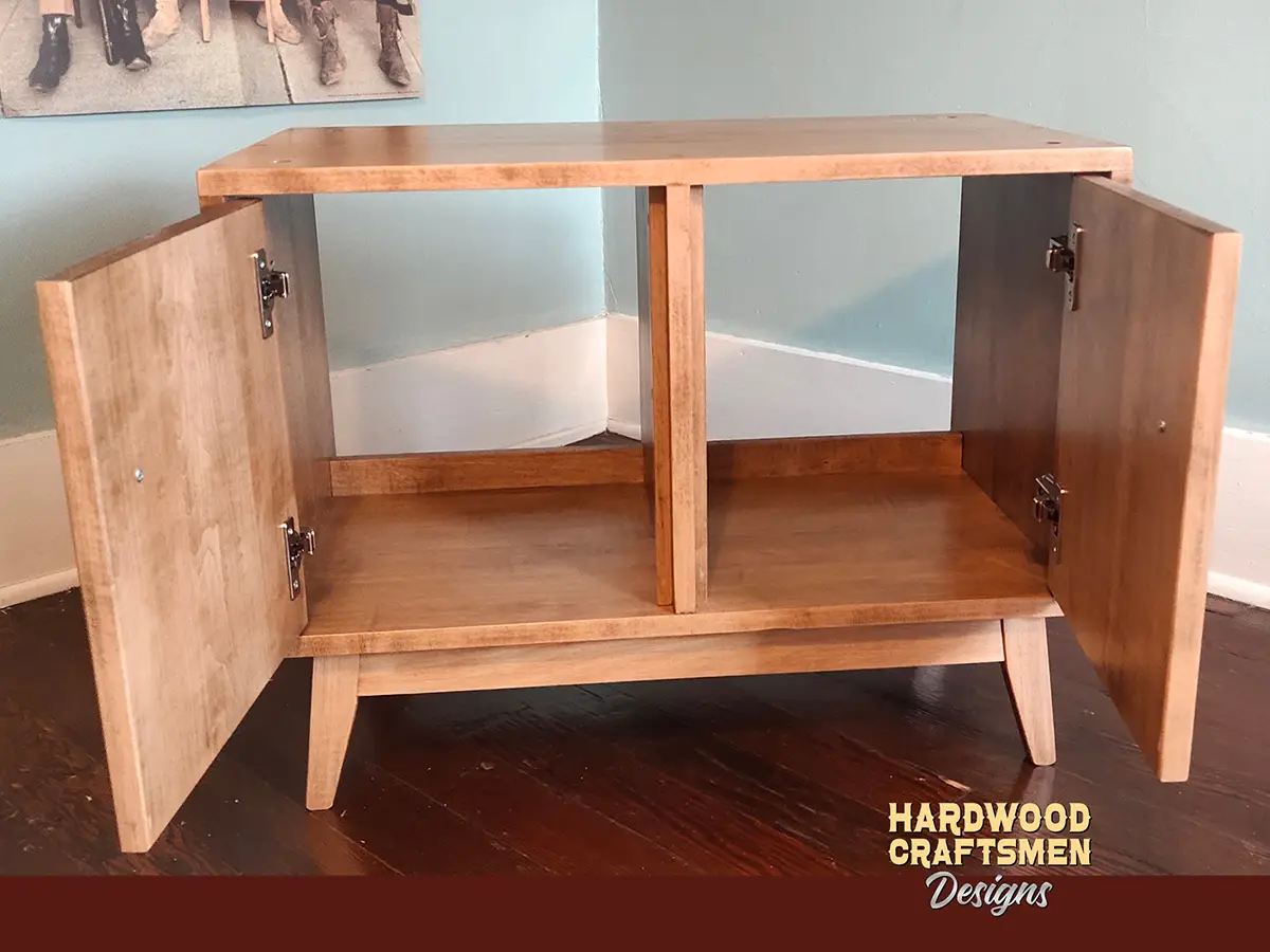 Walnut Record Player Stand, Vinyl Storage with Doors, Solid Wood Record Cabinet Holds up to 270 Albums - Image 11