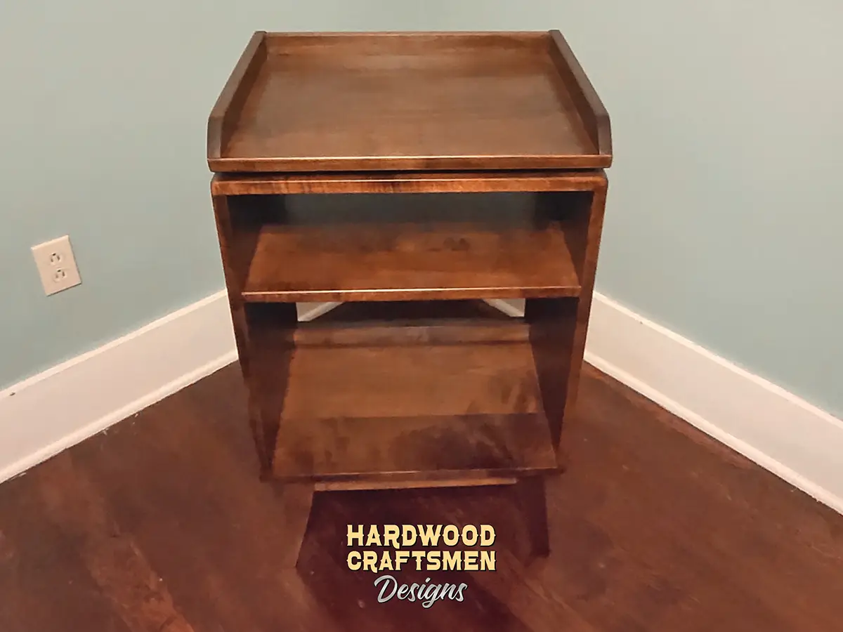 Record Player Stand with Custom Turntable Shelf, Vinyl Storage Solid Cherry, Small Record Cabinet with Storage Drawers Holds Up To 90 Albums - Image 5