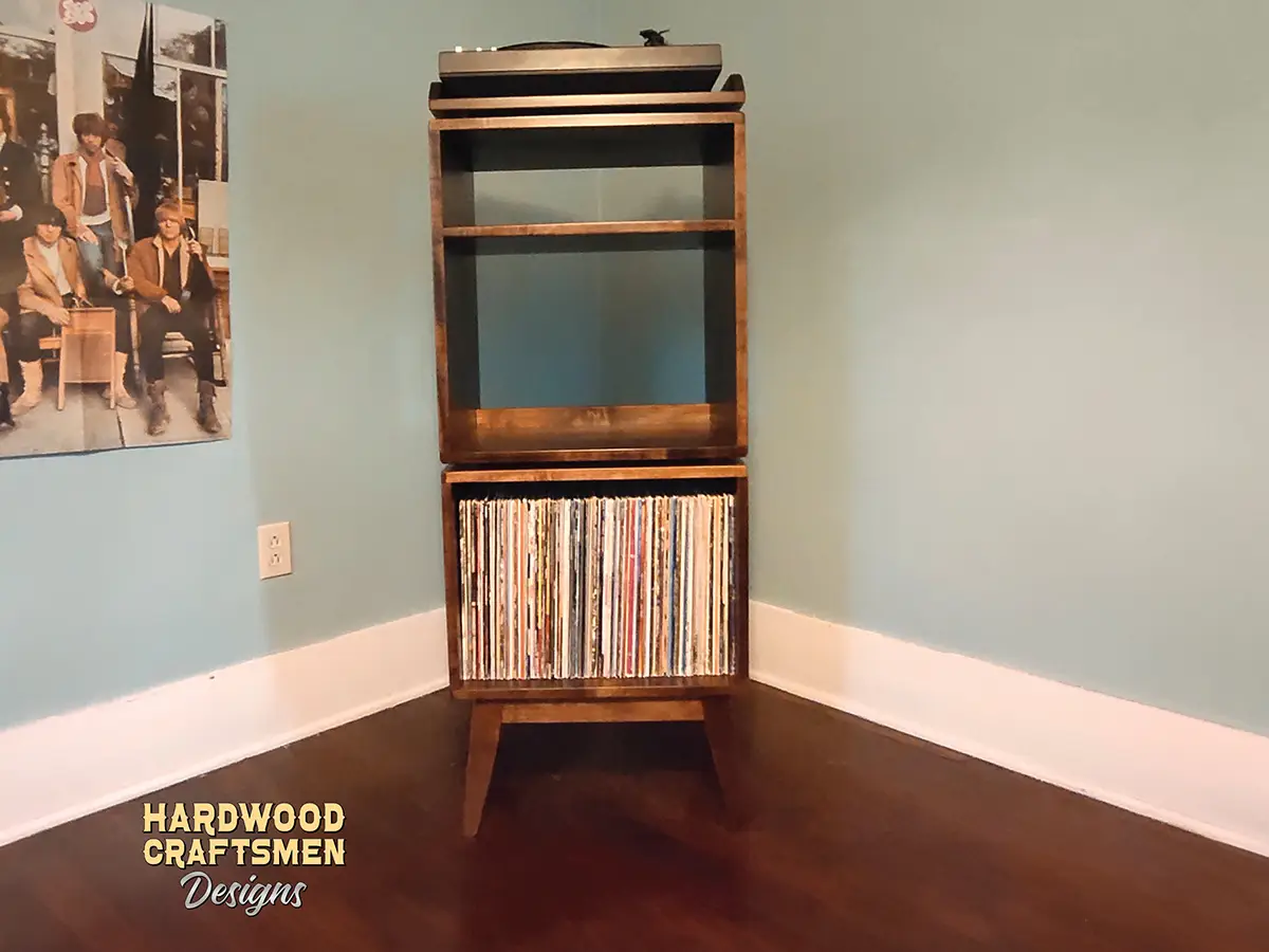 Stereo Cabinet with Audio Shelves, Tall Narrow Record Stand - Image 10