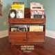 Dovetail 2 x 2 vinyl storage cabinet features 2 pull out drawers below 6 flip bins. This record stand is available in solid walnut, ash, red oak, maple, cherry and oak, all on a 3 inch 100% hardwood plinth base.