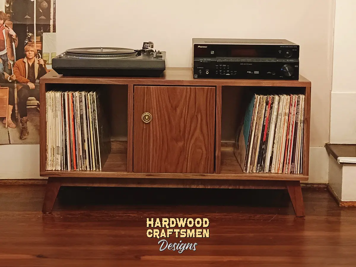 Hand-Built Record Cabinet with Doors, Record Player Stand Custom Turntable Shelf, Solid Maple Vinyl Storage Holds Up To 180 Albums - Image 10