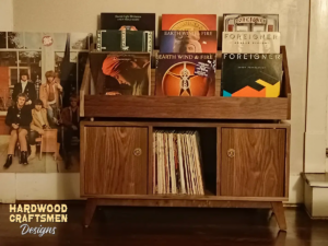 walnut-record-player-stand-tall-large-9-LP-flip-bin-vinyl-stand-"walnut"-vinyl-record-storage-cabinet