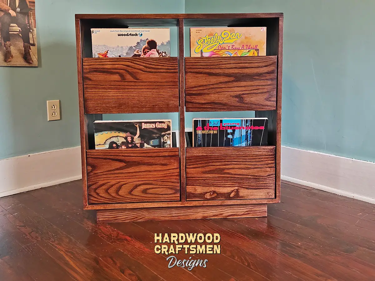 Large "WALNUT" Record Player Stand, Stereo Cabinet with Doors, Tall Vinyl Record Storage Cabinet Holds Up To 810 Albums - Image 16