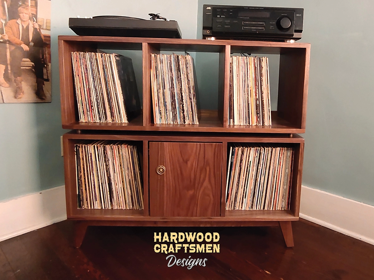 Record Storage Cabinet Turntable Station, Large Vinyl Record Storage Cabinet Holds Up To 360 Albums - Image 11