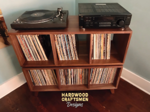 solid walnut stereo cabinet, media console with equipment shelf, hand-built vinyl record storage cabinet solid-walnut-stereo-cabinet-media-console-with-equipment-shelf-hand-built-vinyl-record-storage-cabinet