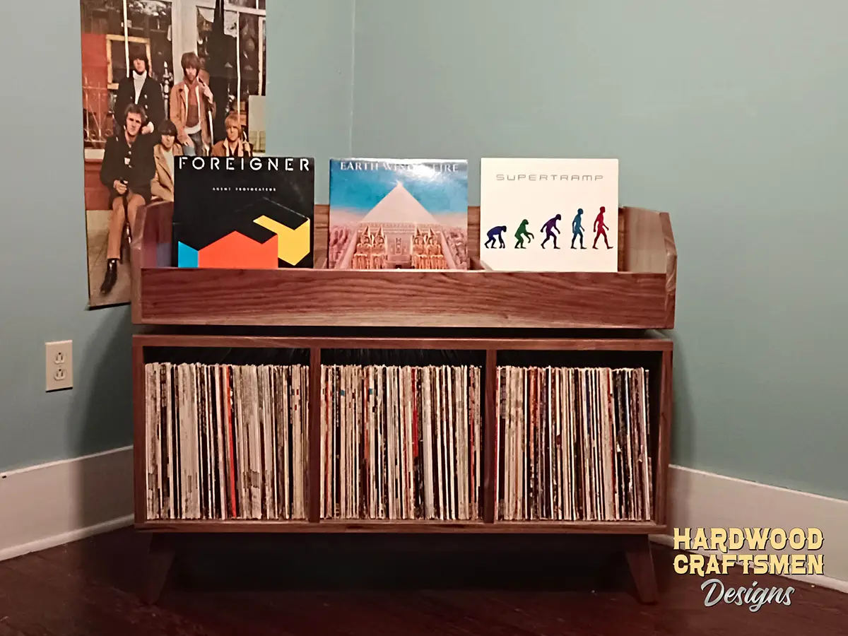 "WALNUT" Vinyl Record Cabinet with Doors, Large Record Stand, Tall Walnut Vinyl Record Storage Cabinet Holds Up To 810 Albums - Image 13