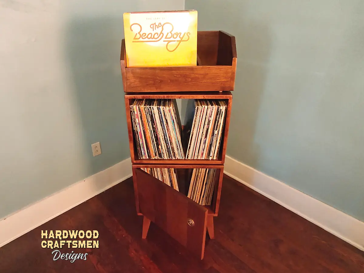 3 x 1 Vinyl Record Storage Cabinet with Door
