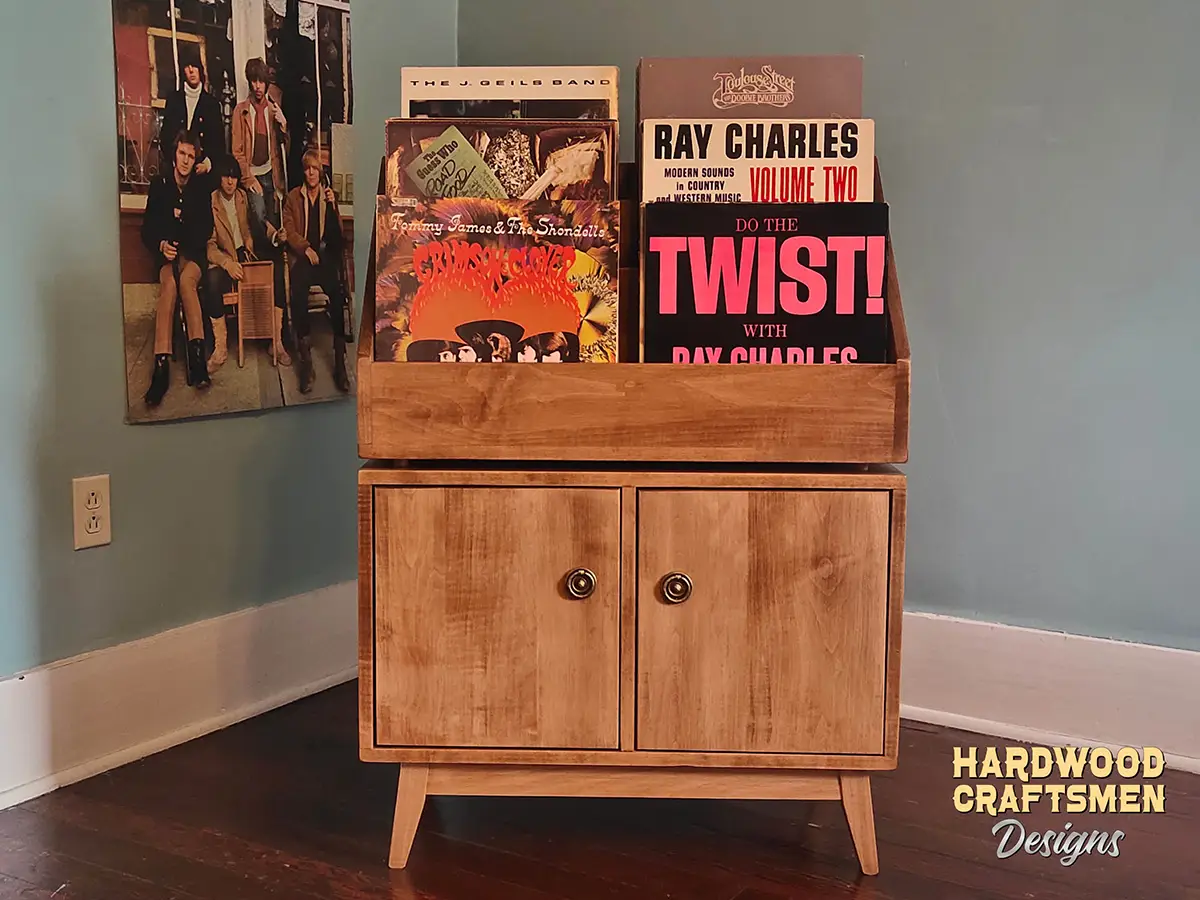 Record Cabinet Tall Narrow, Solid Wood Vinyl Storage, Record Player Stand with Equipment Shelf Holds Up to 540 Albums - Image 13