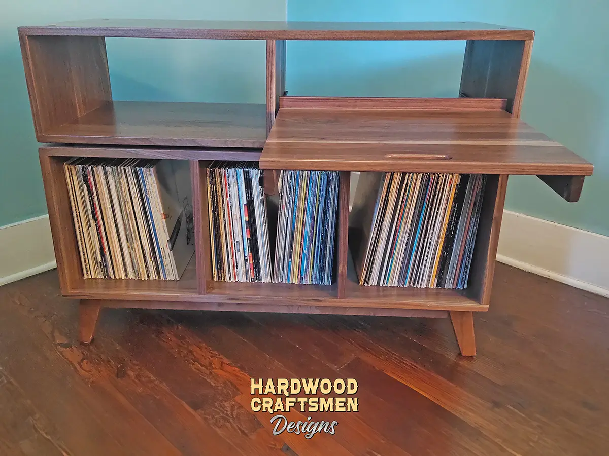 3 x 2 Vinyl Record Storage with Turntable Pull Out Shelf