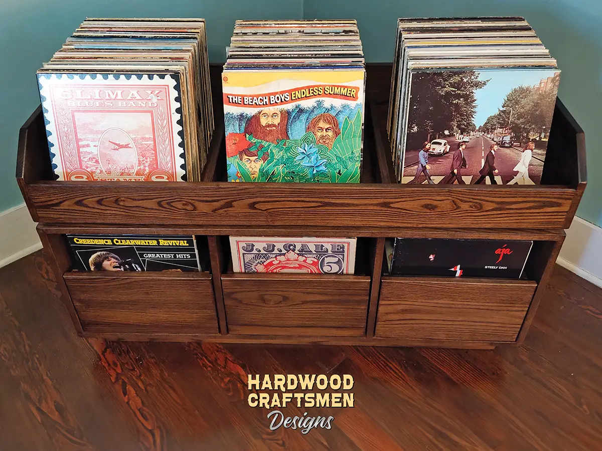 Dovetail 3 x 2 Vinyl Record Storage, 3 Drawer, Record Cabinet with 3 Flip Top Bins - Image 2