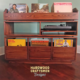 Dovetail 3 x 3 vinyl storage cabinet with equipment bays features 3 pull out drawers & turntable shelf below 3 flip bins. This record stand is available in solid walnut, ash, red oak, maple, cherry and oak, all on a 3 inch 100% hardwood plinth base.
