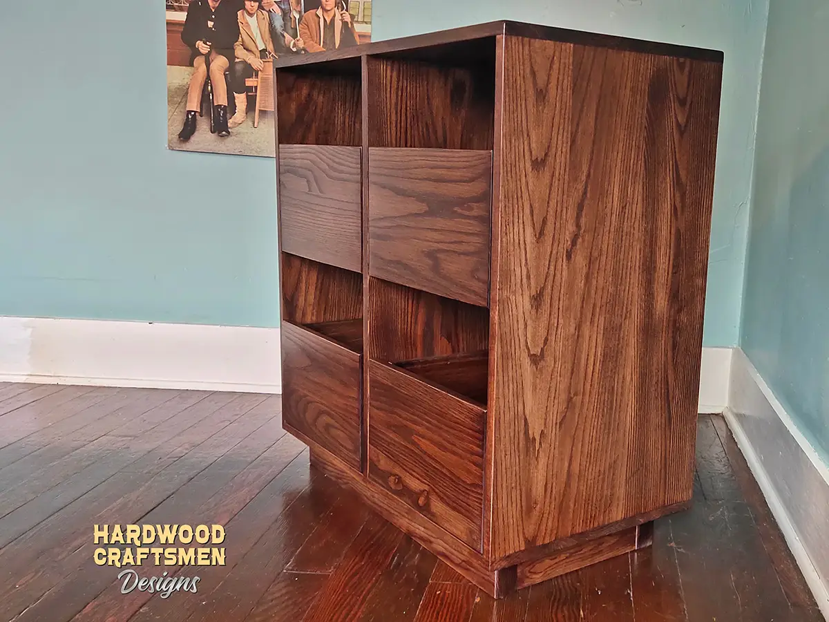 Dovetail 2 x 2 Record Cabinet, Vinyl Record Storage, 4 Drawer - Image 4