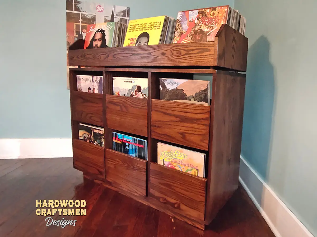 Dovetail 3 x 3 Vinyl Storage Cabinet, 6 Drawer, with 3 Record Flip Top Bins - Image 3