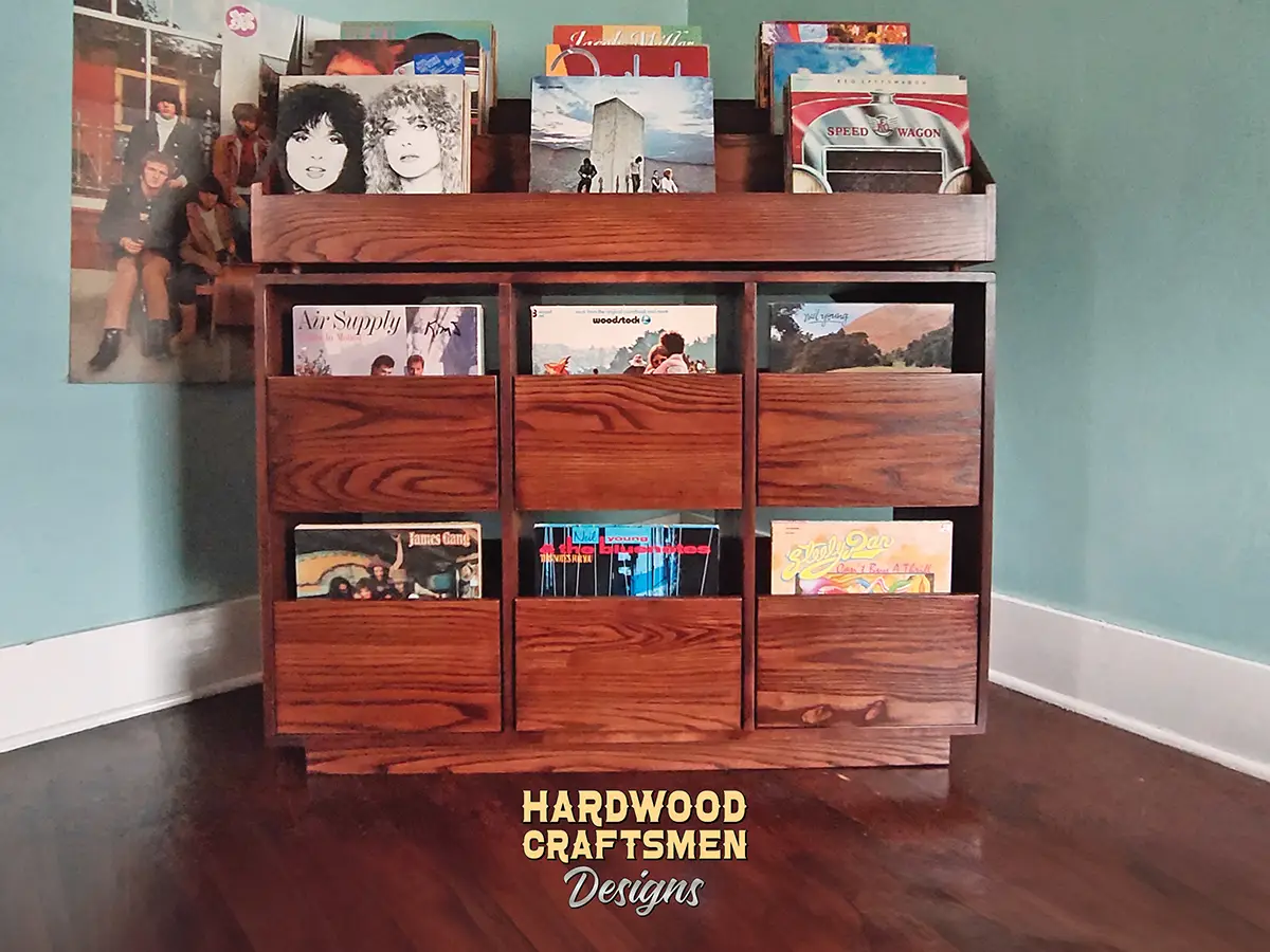 Oak Record Storage Cabinet, 9-Flip-Bin, 6-Drawer - Image 2