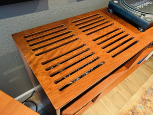 Custom stereo cabinet detail